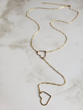 Large Open Heart Lariat Necklace