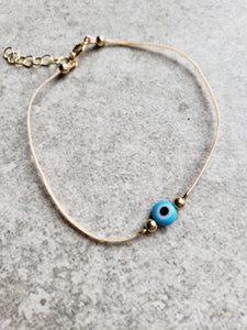 Evil Eye String Bracelet - 6mm Bead