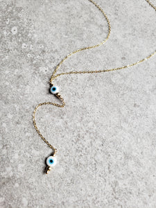 Evil Eye Lariat Necklace - Regular Bead