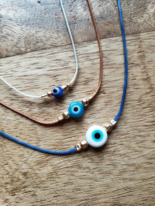 Evil Eye String Bracelet - 4mm Bead